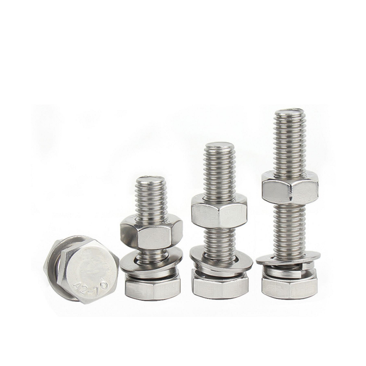 Plain Finish GB Standard Stainless Steel Hex Bolts and Nuts 304 316 for Manufacturing