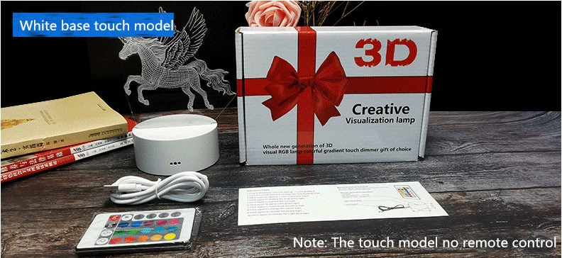 Changeable USB 188mm 3D Led Illusion Lamp 3d Illusion Decorative Lights