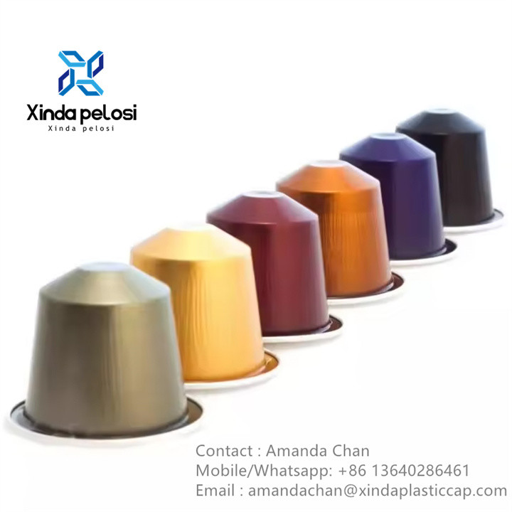 Colorful Empty Capsules Aluminum Coffee Capsule With Self Adhesive Lids