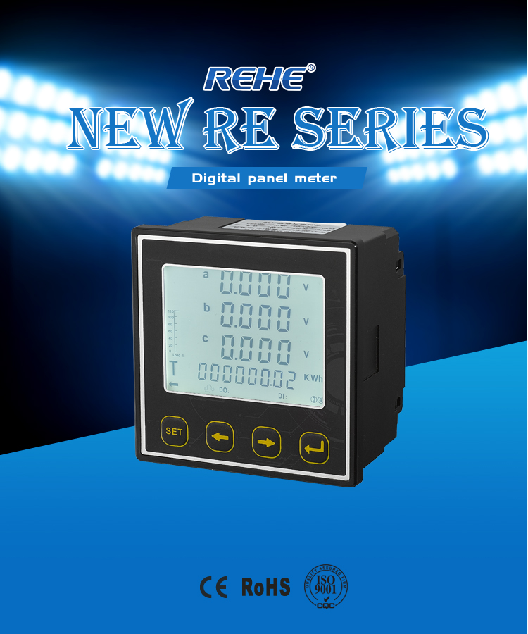 High Quality New design series 96*96mmThree Phase LCD AVHz,kwh Multi-function Multimeters
