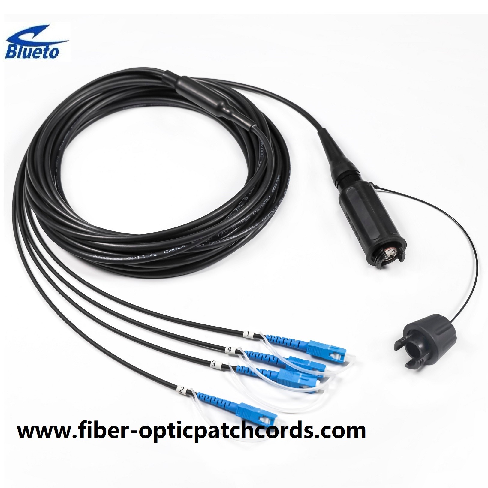 Fiber Optic Cable Expanded Beam Connector to LC 6Core Plug Socket Terminated harsh environment Armored field Fiber Optic Patch Cord