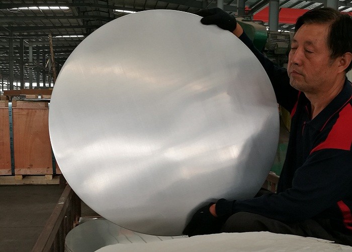 Cookware Aluminum Sheet Circle Silver With Pre Painted Non - Stick Black Coating