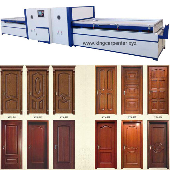 Semi-automatic PVC film wood veneer vacuum membrane press machine for cabinet WPC door