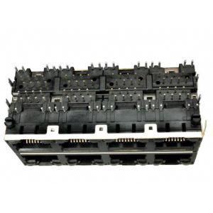 Stacked 2x4 RJ45 Modular Jacks RJSAE538A08 Shielded With EMI Tabs