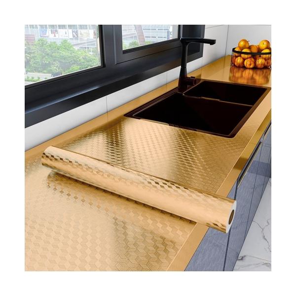Kitchen Backsplash Stickers Self Adhesive Aluminum Foil Film Waterproof Stove