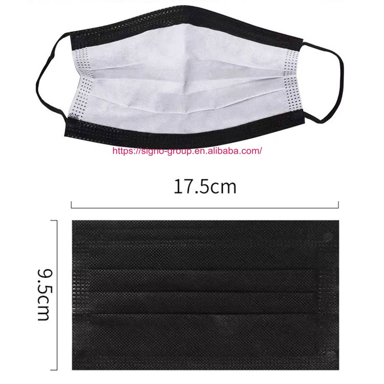Black earloop Disposable Protective Face Mask 50pcs/box Anti Pollution