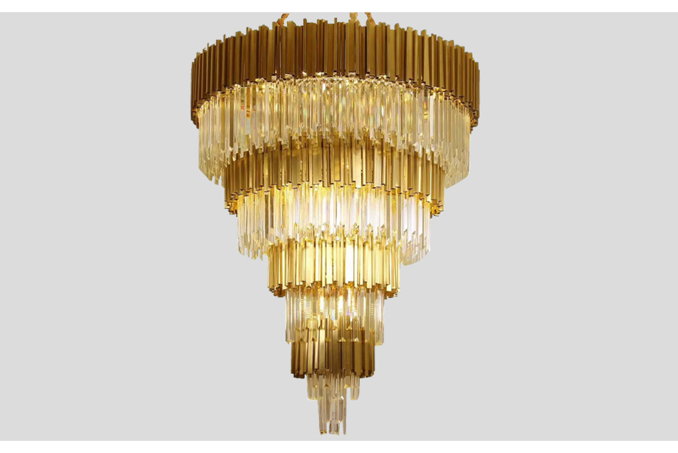 Modern mid century style K9 gold chandelier long chandeliers(WH-NC-58)