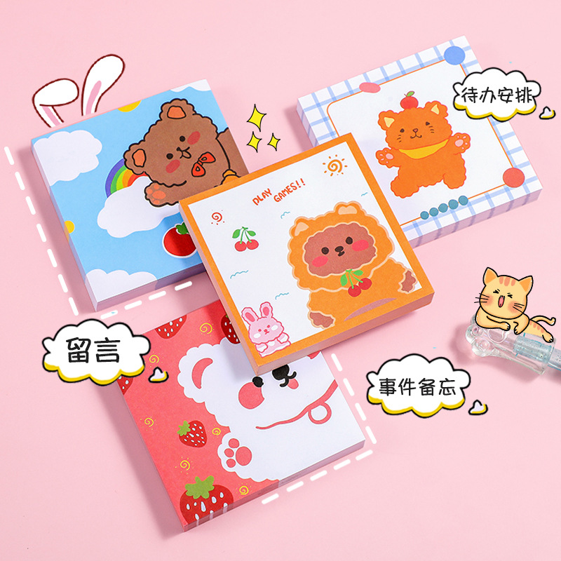 8*8 CM Kawaii Cartoon Bear Memo Note Weekly Planner Sticky Notepad in Custom Color
