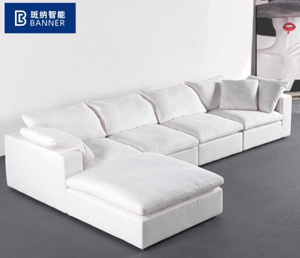 BN Italian Furniture Large Seat Deep Fabric Sofa Sailboat Living Room Corner