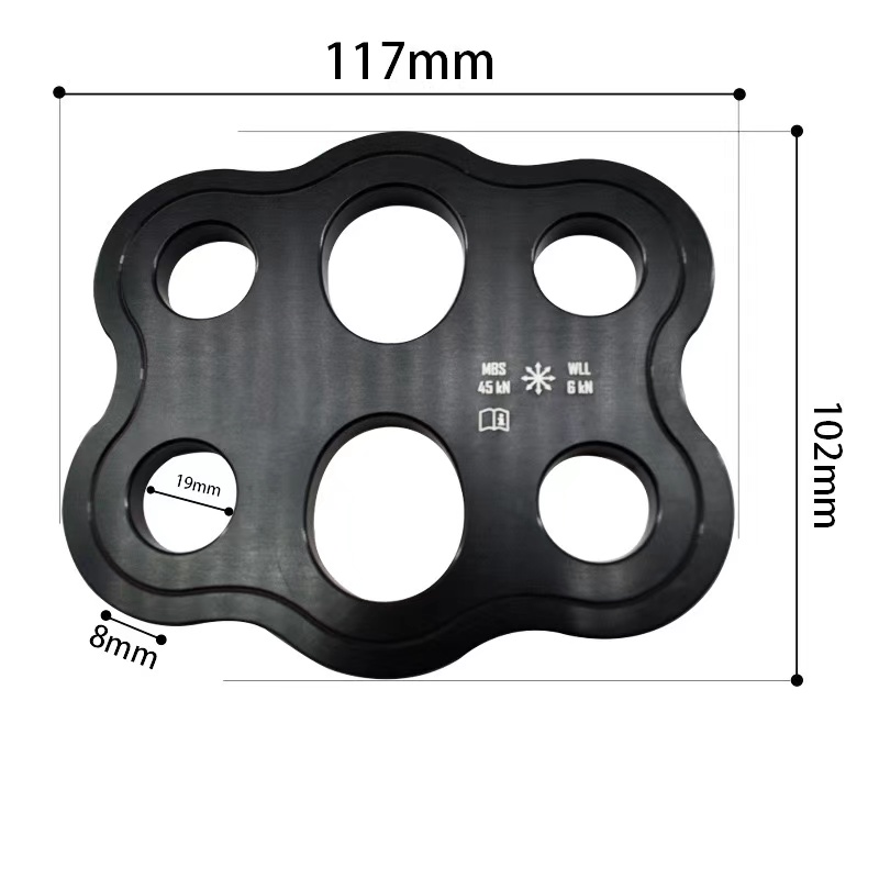 Versatile Multi-Hole Force Distribution Plate Climbing Gear Anchor Point Equipment