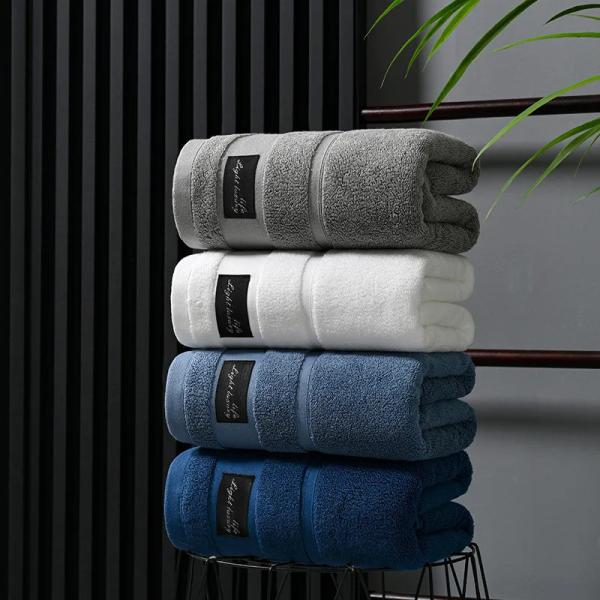 Pure Cotton Luxury Hotel Towel Set with Thick Striped Pattern and Jacquard