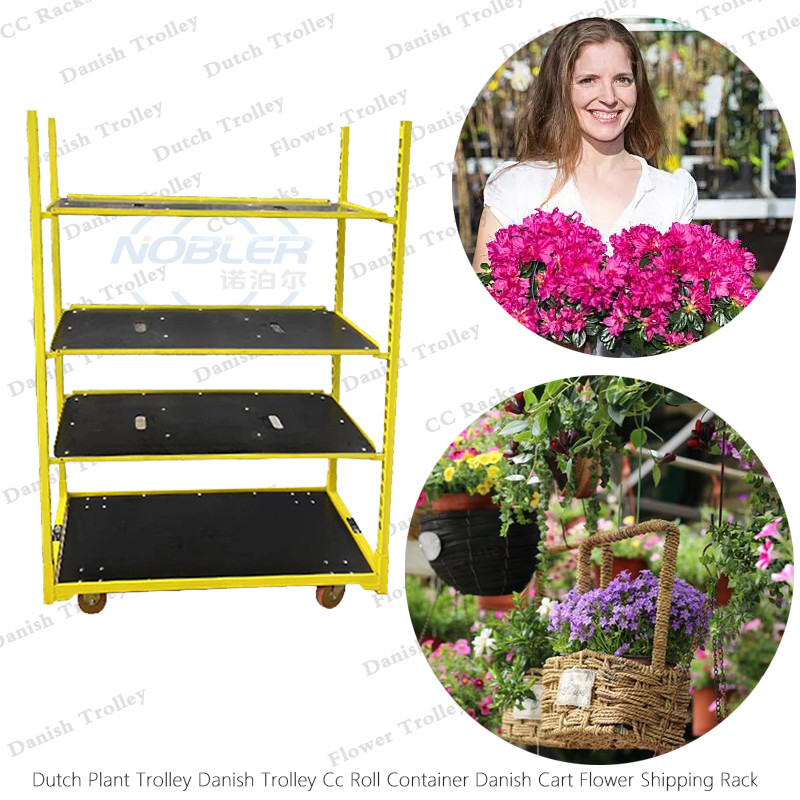 Farm Plant Flower Cc Trolley Galvanized Metal Horticultural Nursery Plant Transport