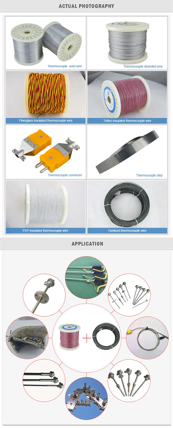 Tankii E type chromel constantan Bare Thermocouple Wire