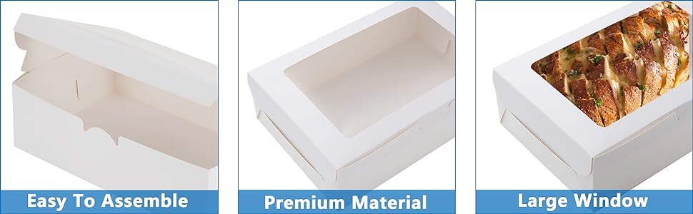 White Bakery Boxes with Window