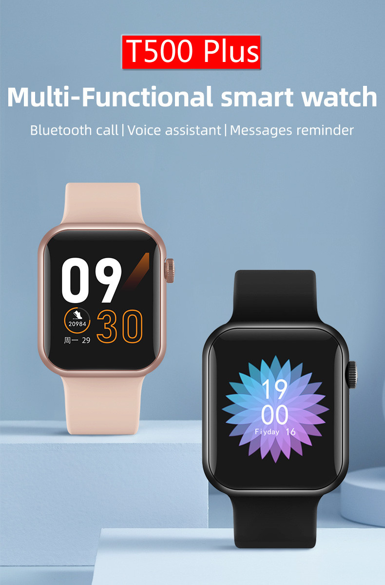 T500 Plus Men Women 1.54inch Touch Screen Call Smartwatch For Android IOS Phone T500+ Pro V T500+ plus HW16 X6 K6 Smart