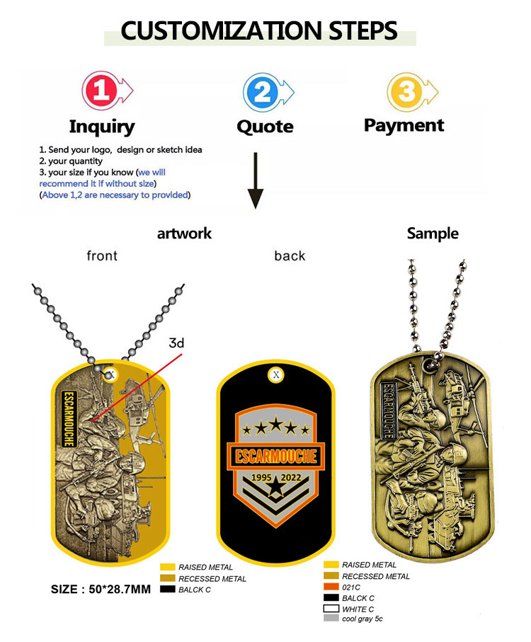 Custom Metal Dog ID Tags Personalised Enamel Print Dog Name Tags