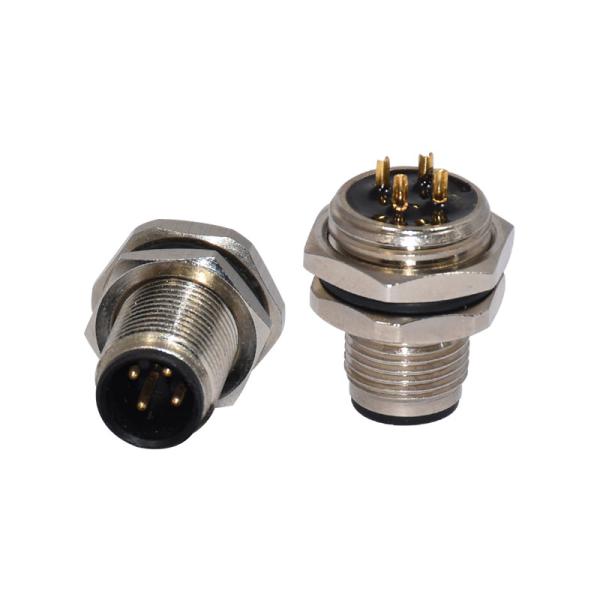 stainless steel replacement m12 4-pin circular connectors panel mount solder