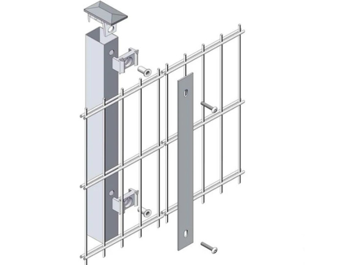 Road Way High Powder Coating Square Post 4.0mm Anti Climb Security Fencing 76.2x12.7mm Hole