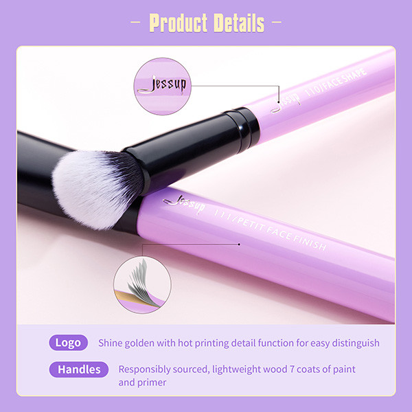 9pcs Pansy Purple Jessup Makeup Brushes Set With Aluminium Ferrule