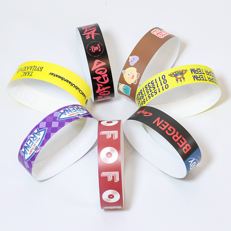 Waterproof Custom Tyvek Paper Wristbands Full Color Printing for Event Management