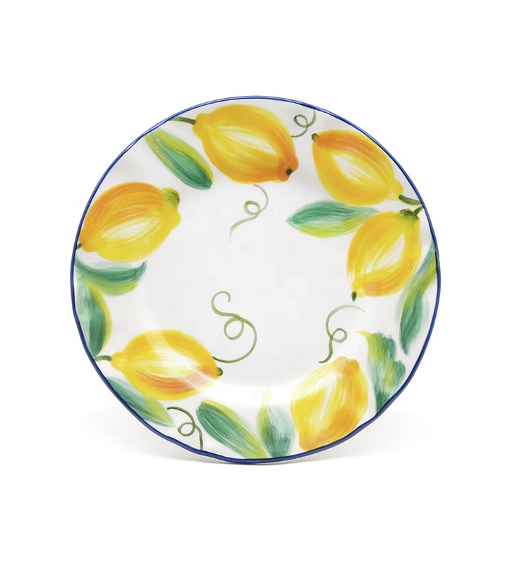 Personalized Ceramic Dinner Plates Spring Colorful Plates With Flower