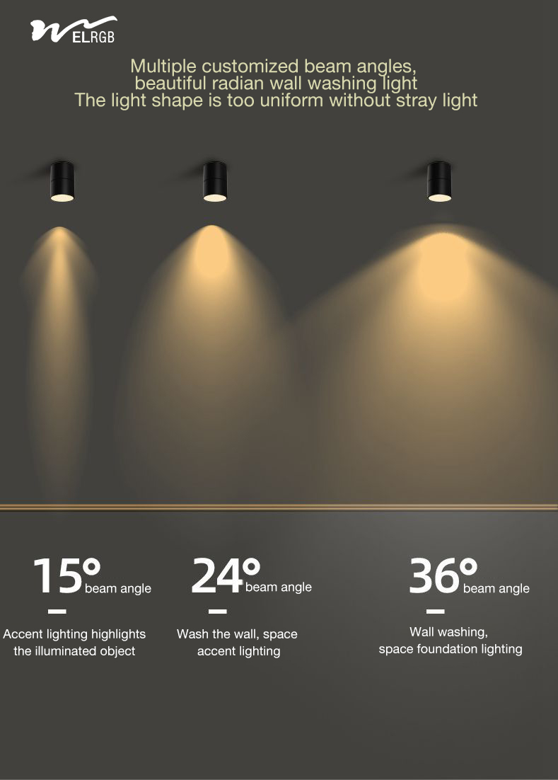 Remote Control Switch Mode LED Cylindrical COB Open-Mounted Downlights for Smart Home