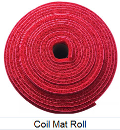 Double color pvc coil car mat carpet with non skid nail backing
