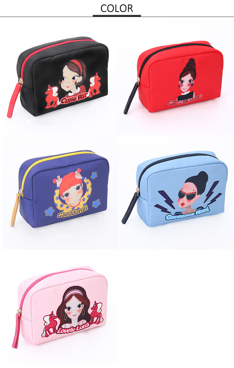 Student'S Zipper Closure Polyester Travel Makeup Pouch