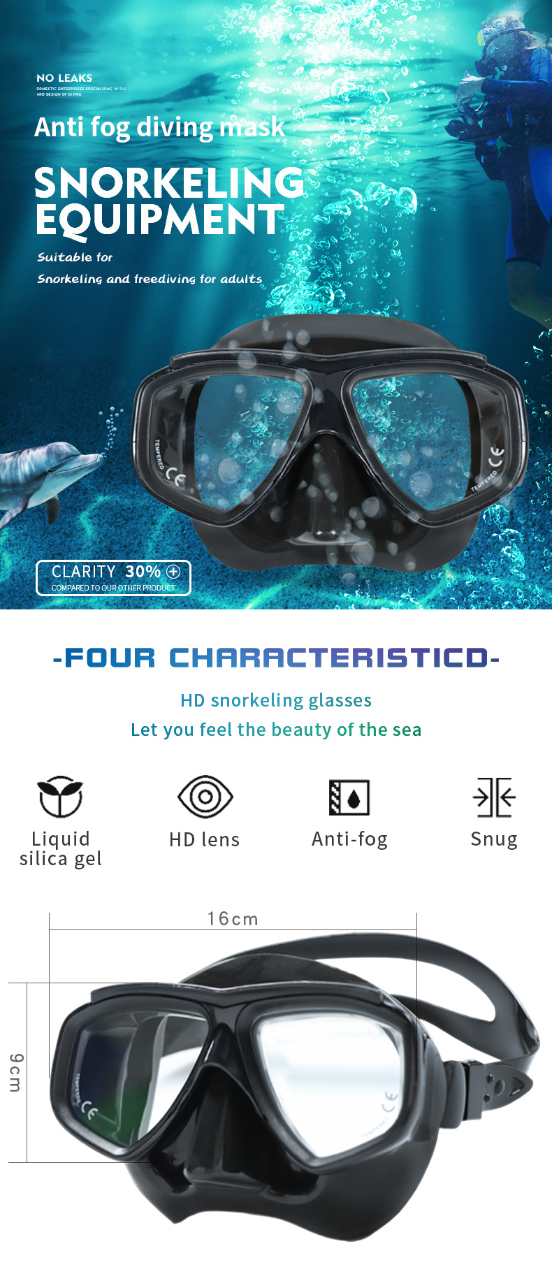 Underwater Snorkel Scuba Diving Mask Equipment CE Certified