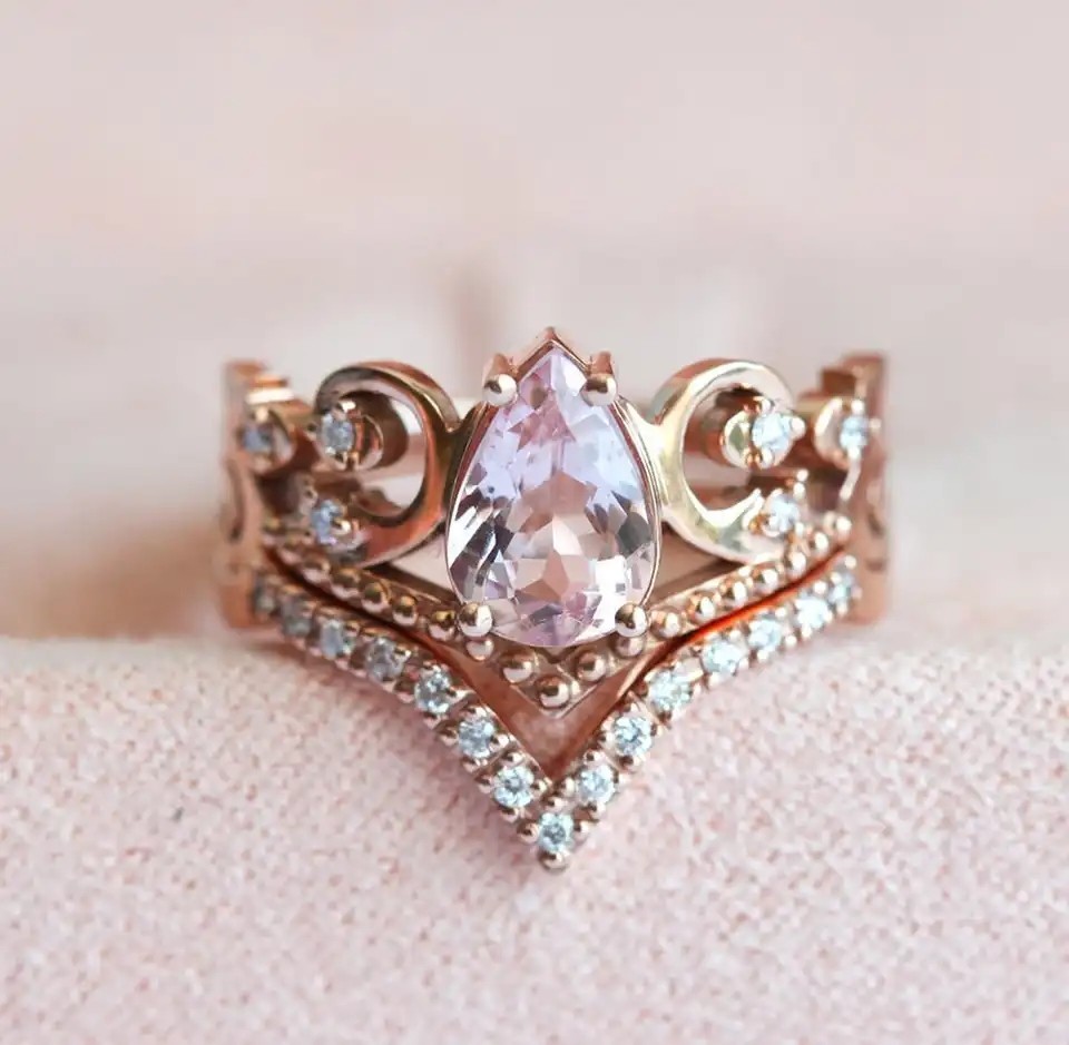 Vintage Grateful S925 Rose Gold Antique Cz Engagement Rings Promise Anniversary Gift