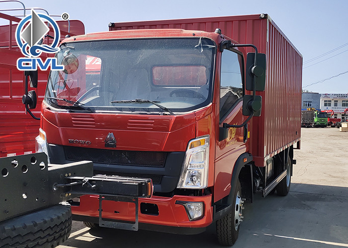 LHD 4X2 6 Tires sidewall truck 4 Tons HOWO SINOTRUK Light Duty Cargo Box Trucks