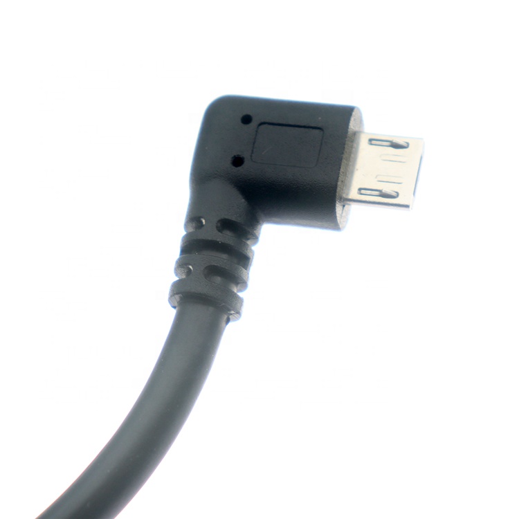 Customized 1m 2m 3m 5m 90 Degree Left Angle Micro B 5p to USB A Male Cable