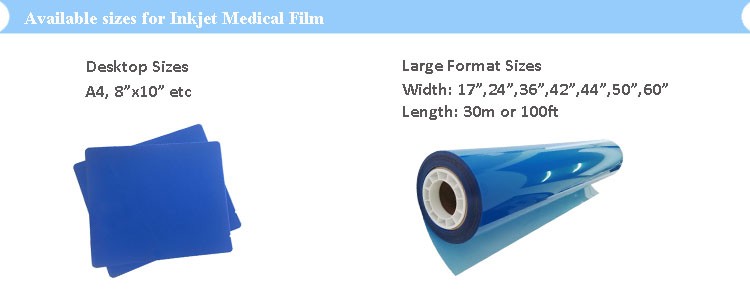 Dry Medical Imaging Blue Base A4 Sheet Inkjet Printing X-Ray Film