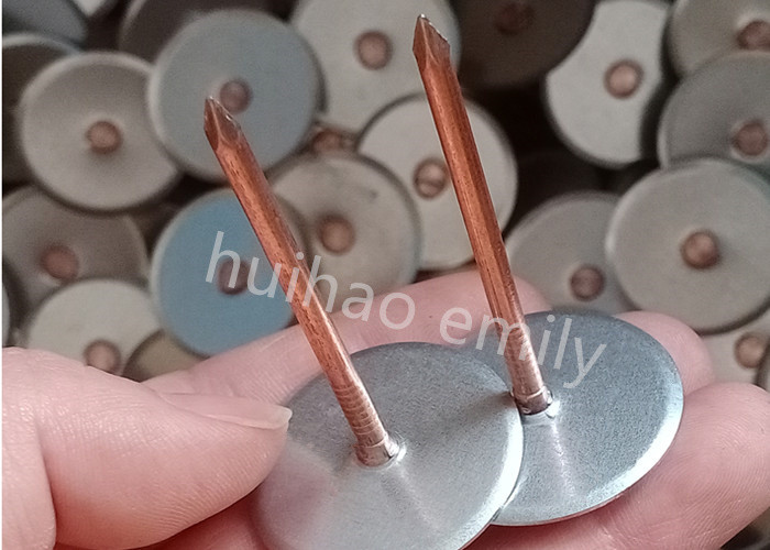 38mm Galvanized Steel Duct Liner Cup Head Pins With Gold Paper