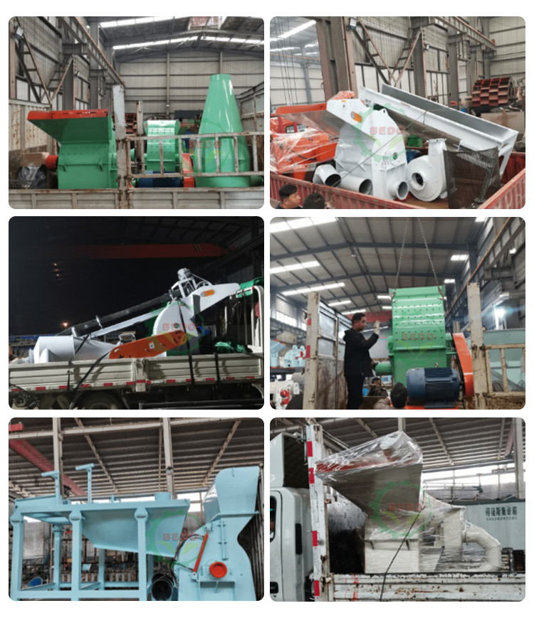 Carbon Steel Potable Wood Shredder Machine 10mm Screen Hole Size