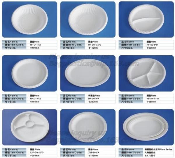 Round 11 inch 4 compartment disposable corn starch plates,3 compartments