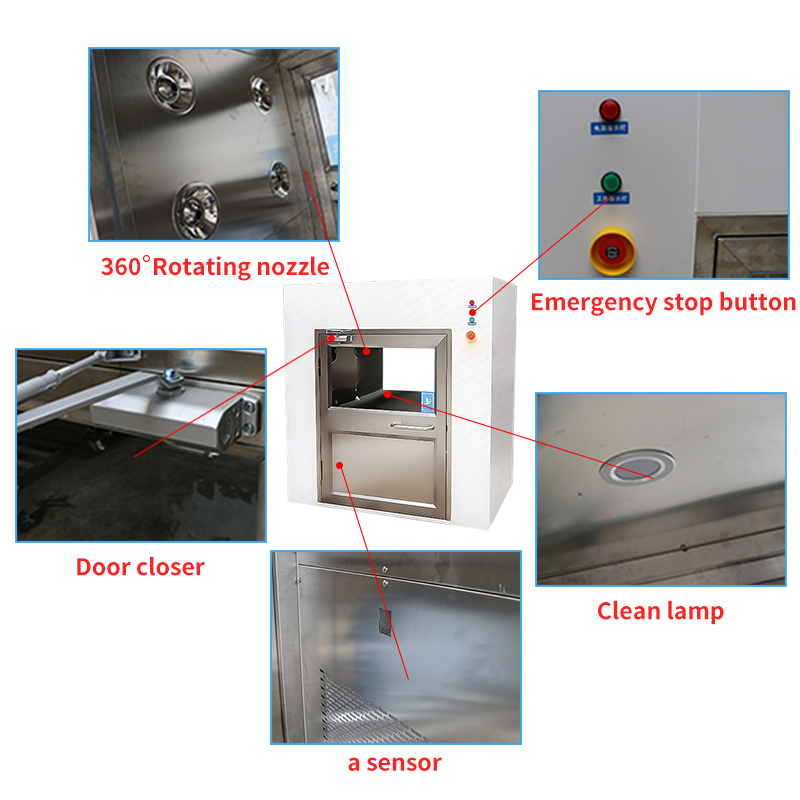 Stainless Steel Clean Room Pass Box UV Pass Through Box For Dust Free Room