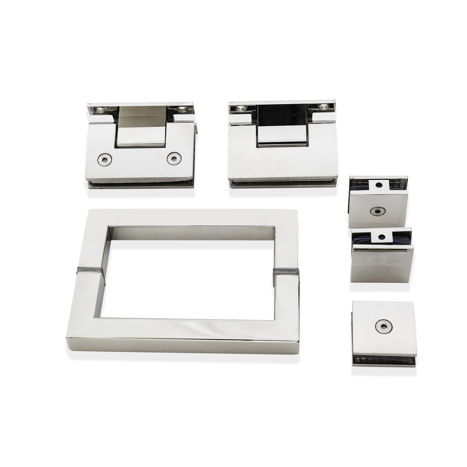 Glass Door Pull Handle Set For Door With Door Window Handles And Square Glass Clamps