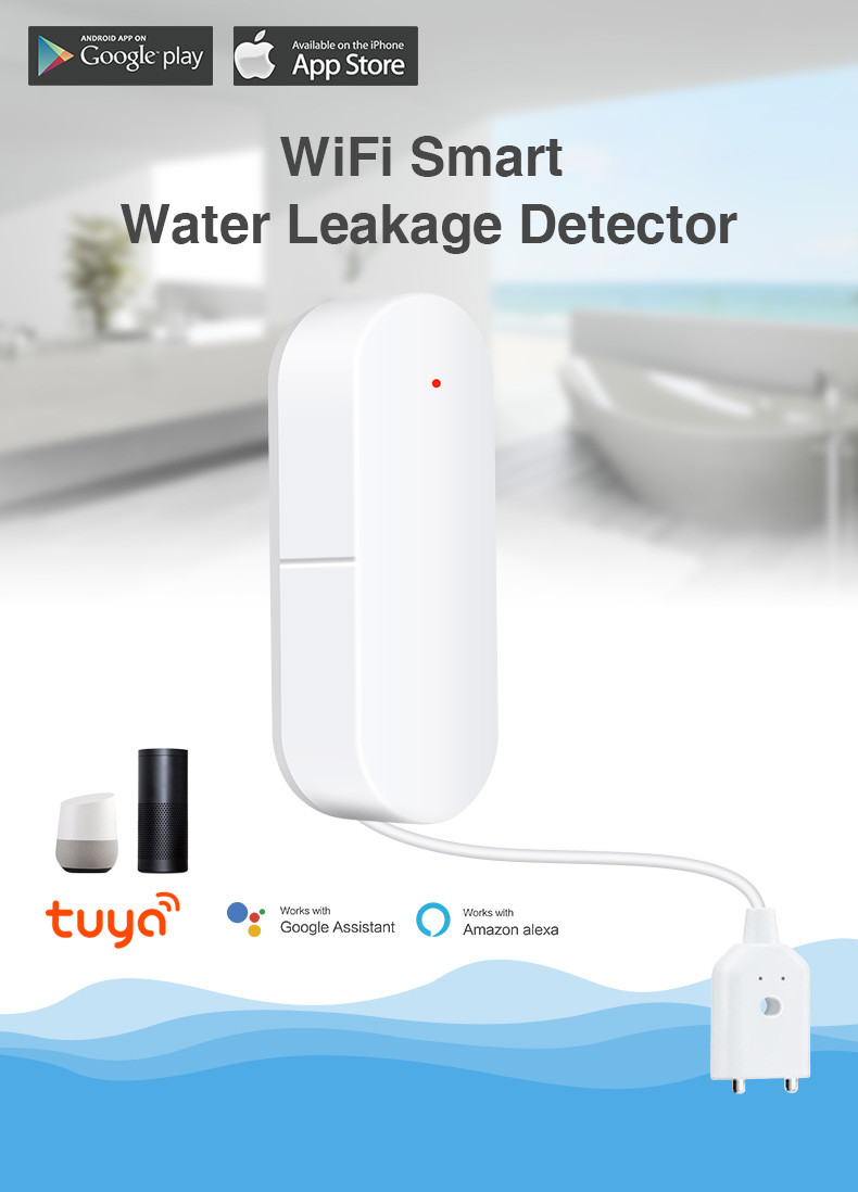 Tuya Smart Life Manufacturer Wifi Smart Water Leakage Detector With A Variety Of Smart Accessories