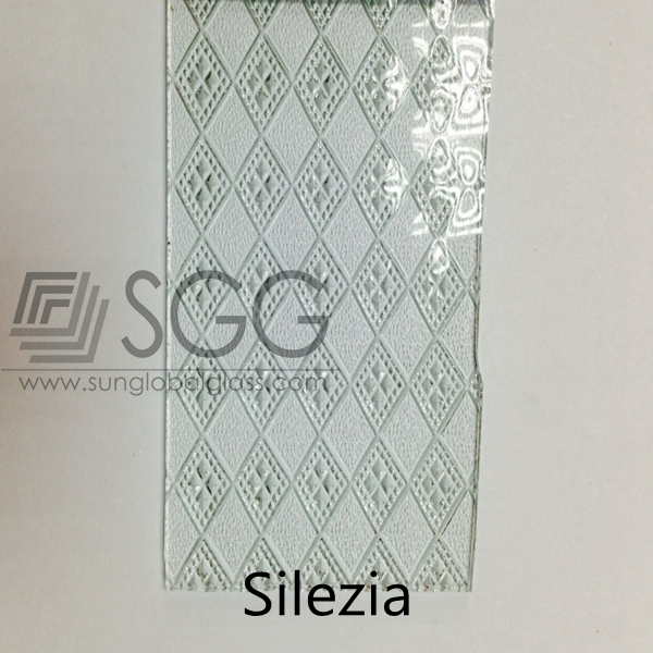 high quality Silezia pattern tempered glass 3mm/ 4mm/ 6mm thickness