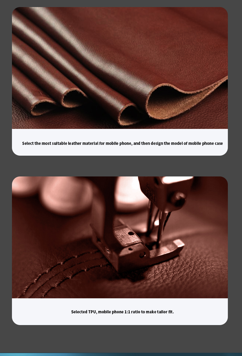 Sleek and Durable Genuine Leather Mobile Phone Cases for iPhone 11-15 Pebble Leather