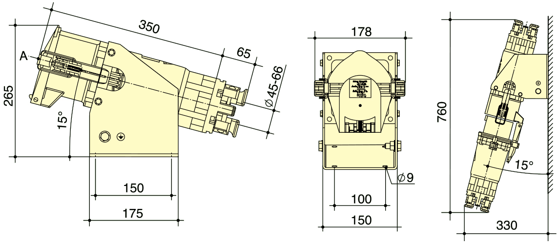 Wall Mount High Current Plugs Sockets 4P 200A IP67 380V Heavy Duty Connector