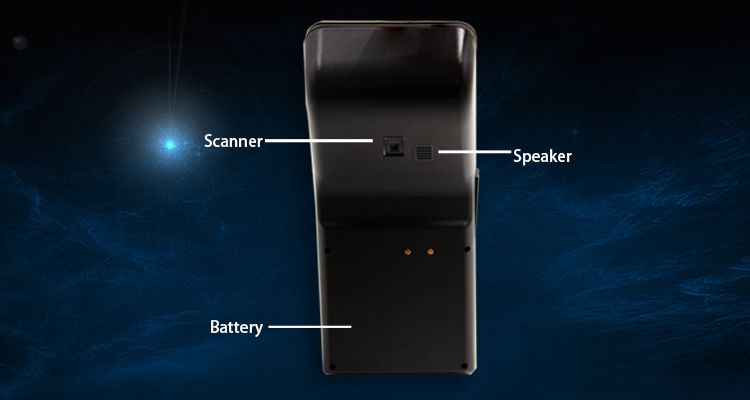 1GB RAM Handheld POS Terminal with 10 Point Capacitive Touch Screen and Printer