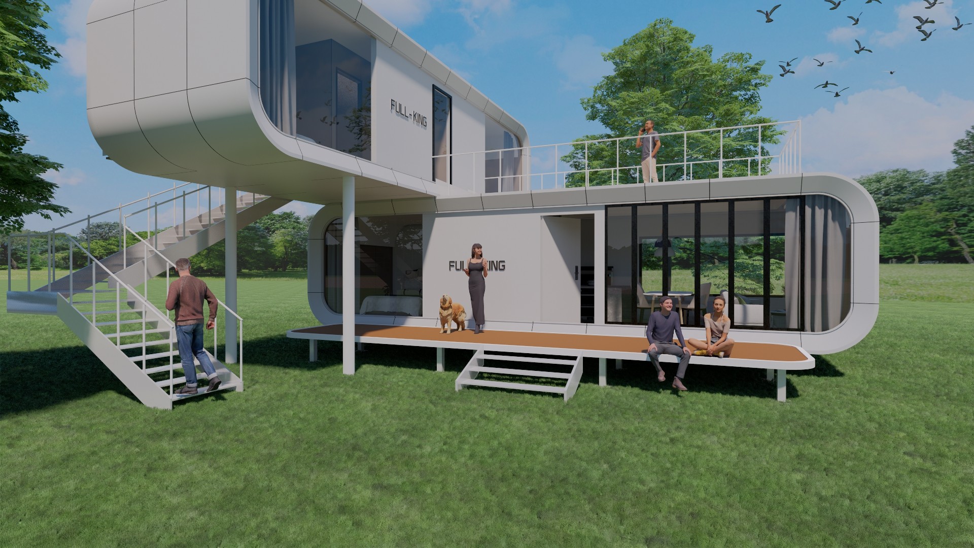 Comfort And Efficiency Mobile Space Capsule With Kitchen Customizable Ecocapsule House