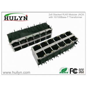  2X6 Fast Stacked RJ45 Jack With transformer and LEDs. Manufactures