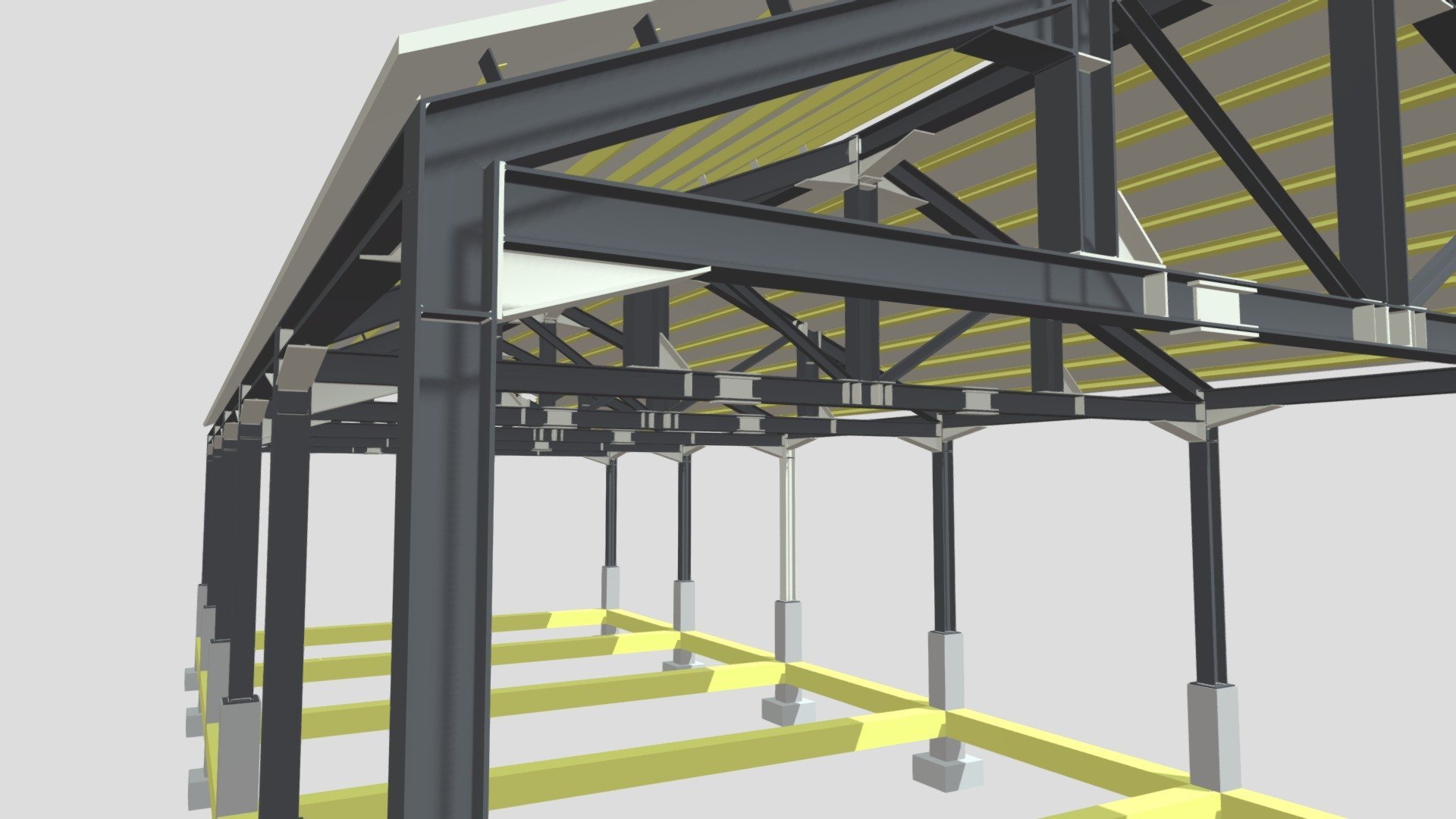 Welded Prefab Multi Storey Steel Building Light Steel Frame Construction With Bolt Connection