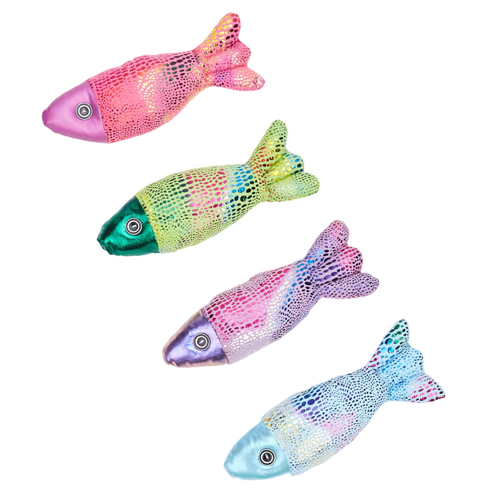  Cat Toy Colorful Fish Bite-Resistant Design With PP Cotton Filling Safe Durable Chew Toy Manufactures