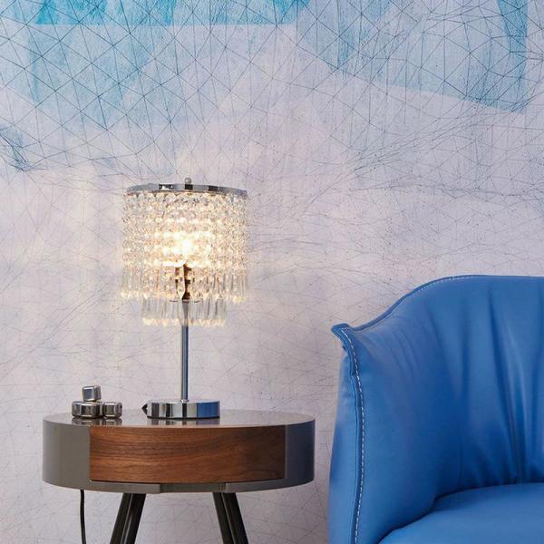 Modern LED Iron Crystal Bedside Table Lamp for Living Room luxury table lamp(WH