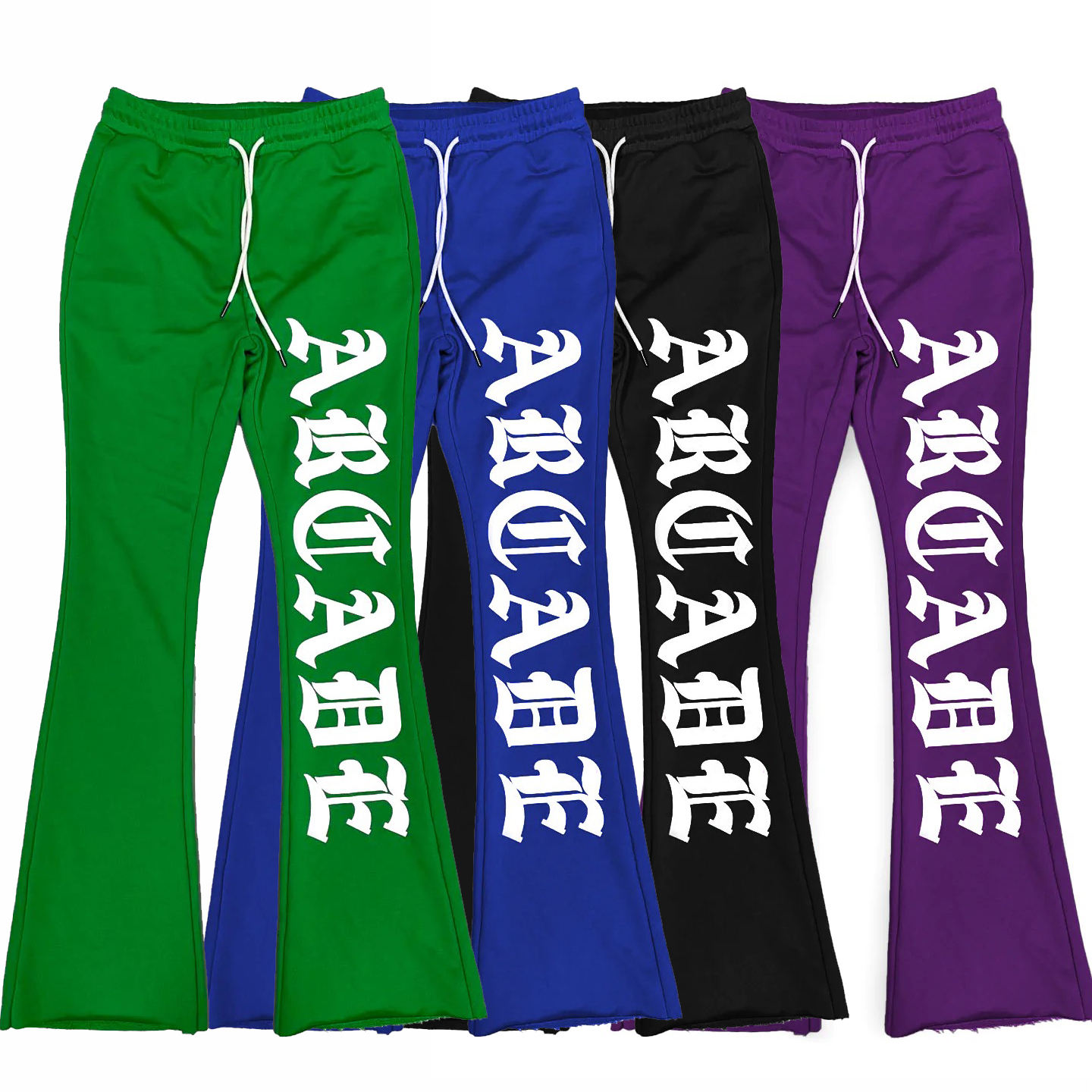 Men's 3D Puff Print Custom Sweatpants Flared Sweat Pants with 400 Grams Fabric Weight
