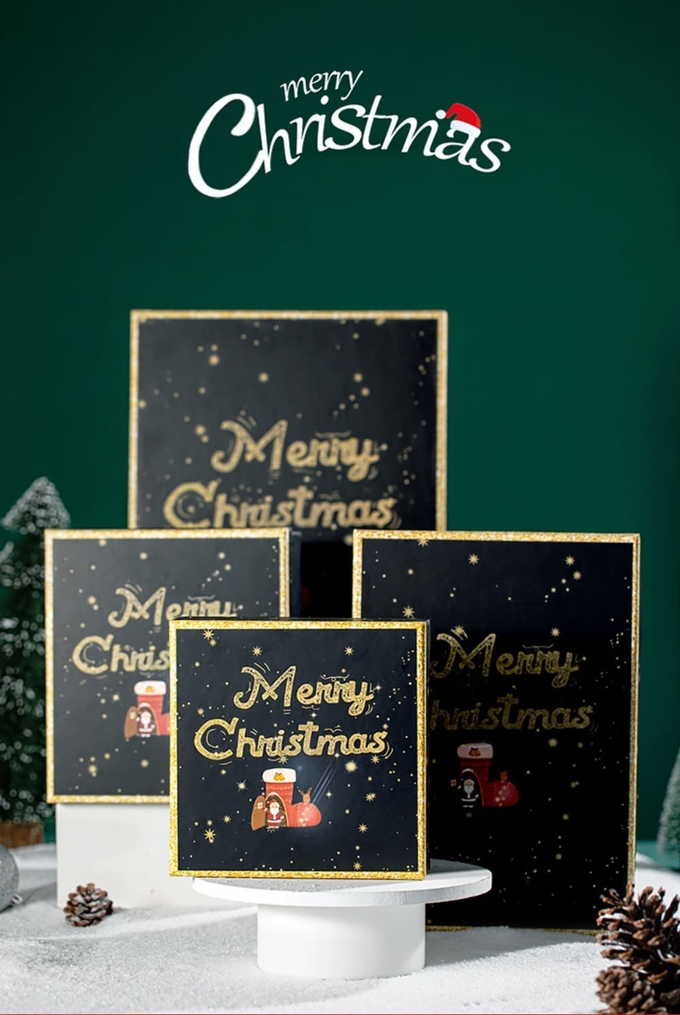 Set Of Four Different Size Cardboard Christmas Gift Box For Scarf Gloves